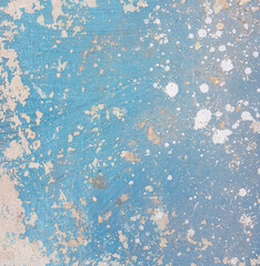 Blue grunge painted stucco plaster wall texture pattern background