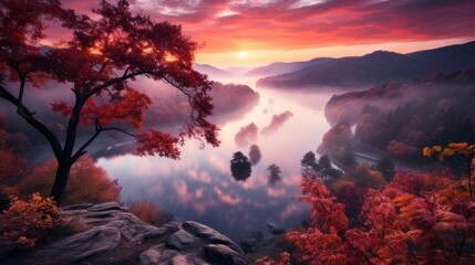 autumn river in the mountains