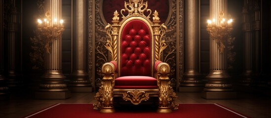 King s seat surrounded by red carpet