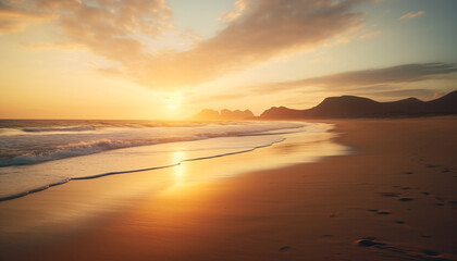 golden sunset at the beach