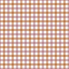 Gingham seamless pattern. Brown background texture. Checked tweed plaid repeating wallpaper. Fabric design.