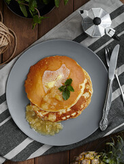 pancakes with cheese and honey