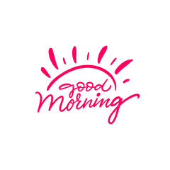 Good Morning hand drawn calligraphy text.