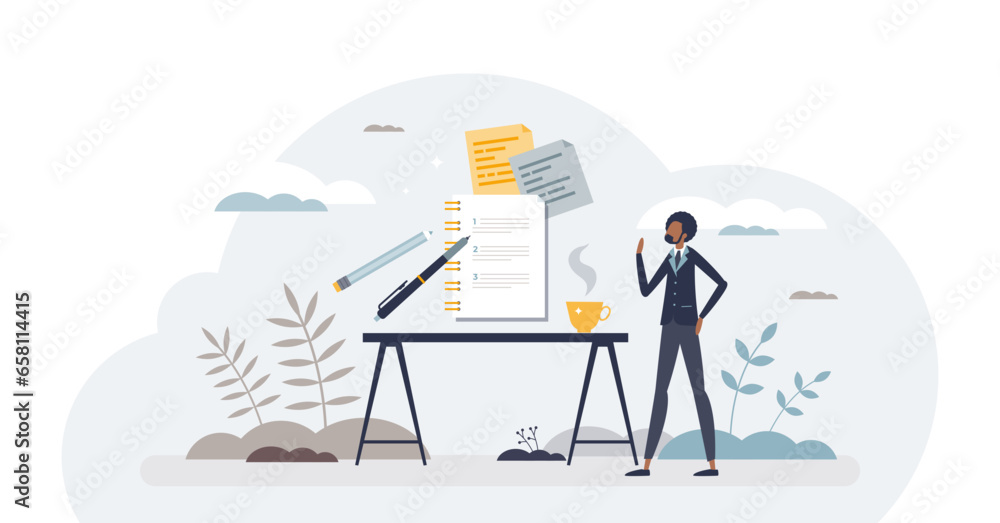 Aufkleber plan and prioritize business tasks for best efficiency tiny person concept, transparent background. 