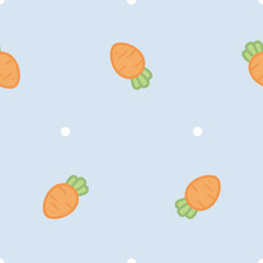Seamless pattern with carrots on blue background