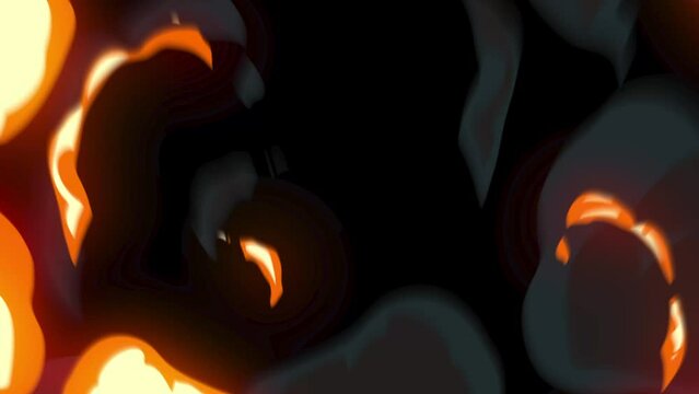 2d element of FX FIRE. These are animated fire effects. Fire transition element. 4k 2d Cartoon fire transitions