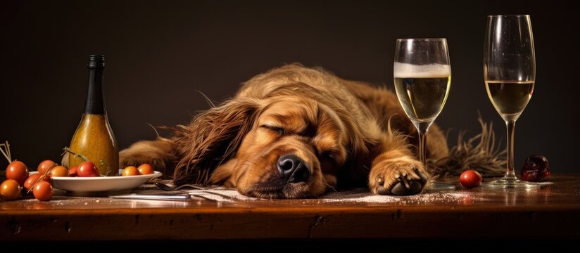 Exhausted canine after lengthy event