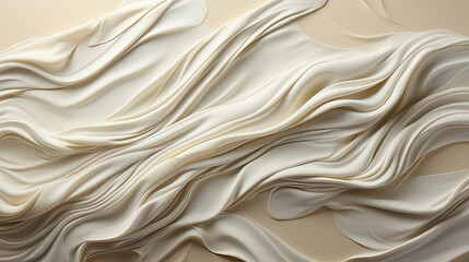 Abstract Art of White Silky Fabric Textile Transparent Wavy Background