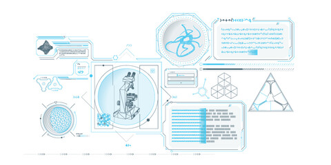 Exploration interface by sci-fi infographics.