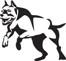 Running bully dog - vector illustration