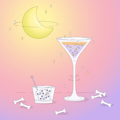 halloween skull martini