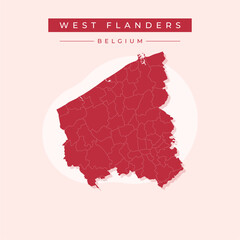 Vector illustration vector of West Flanders map Belgium