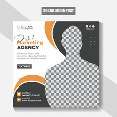 Digital marketing agency social media post, Digital marketing web banner, Corporate business social media template
