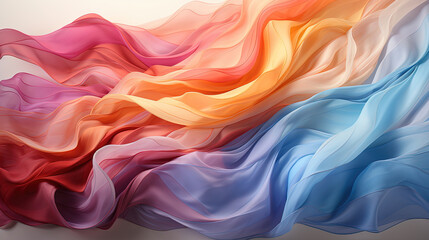 Obraz premium Digital Art of Colorful Textile Transparent Silky Wavy Fabric Background