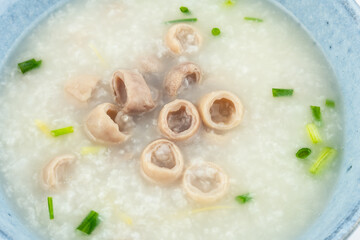 Cantonese style raw rolled porridge, rice noodle and intestine porridge