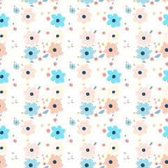 Beautiful seamless pattern with flowers