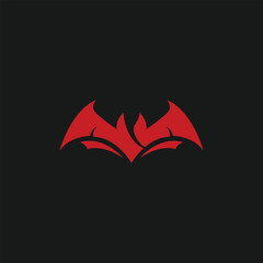 red bat vector icon logo template halloween element