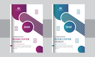 Modern annual report business corporate book cover design template - obrazy, fototapety, plakaty