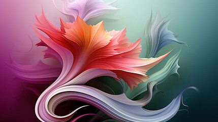 Beautiful Colorful Floral Design Curvy Abstract Art Selective Focus Background