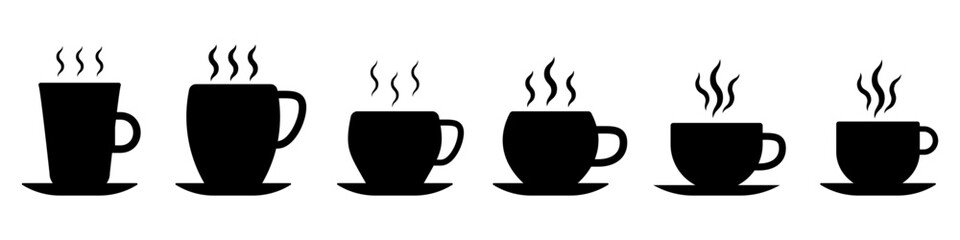 Coffee cup icons set. Vector cup icons on isolated background. Coffee icon. Vector illustration EPS 10