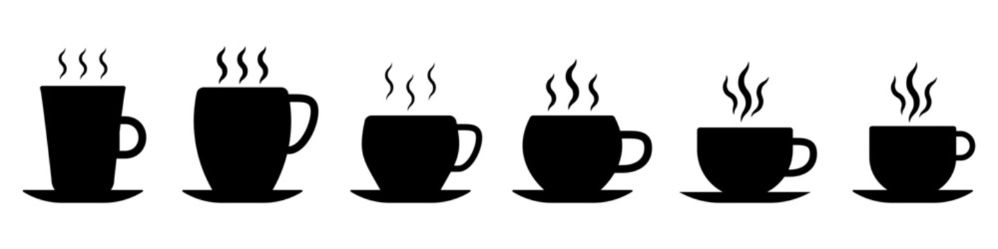 Coffee cup icons set. Vector cup icons on isolated background. Coffee icon. Vector illustration EPS 10
