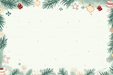 Lined paper for writing cute Christmas theme. Generative AI. - obrazy, fototapety, plakaty