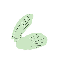 Tropical underwater seashell. Hand drawn sea mollusk shellfish element. Vector illustration in scandinavian style.