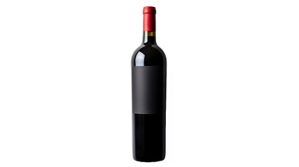 Red wine bottle isolated in a transparent background. 