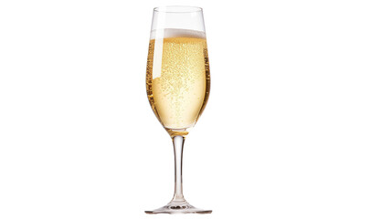 Champagne flute isolated on a transparent background.