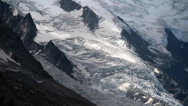 View over the French Alps around Mont Blanc above Chamonix Time-Lapse