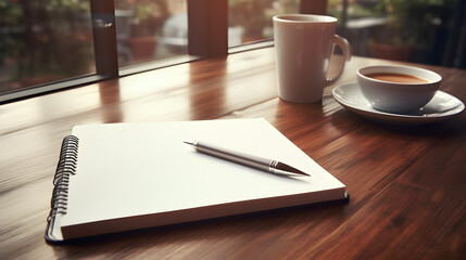 Training and business development concept with notepad and pen for taking notes