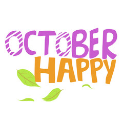 October happy vector type 21