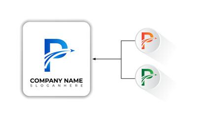 Fototapeta na wymiar Creative modern letter P logo. p Letter Design Vector.