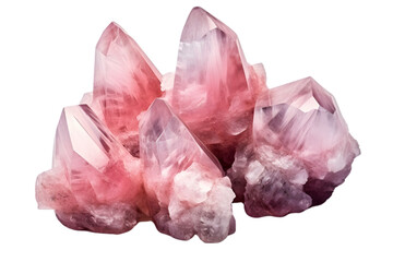 Fototapeta premium Large Blush Crystal Isolated on Transparent or White Background, PNG