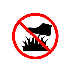 No stepping on grass sign