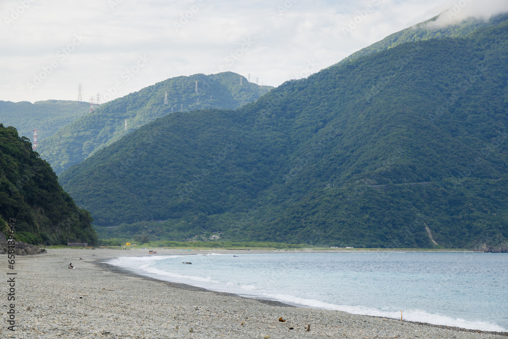 Wall mural Sea coastline in Fenniaolin district at Taiwan