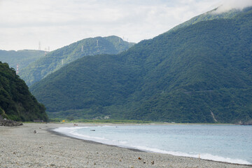 Sea coastline in Fenniaolin district at Taiwan