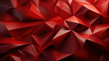 Digital Art of Deep Red Triangle Glass Pattern Background