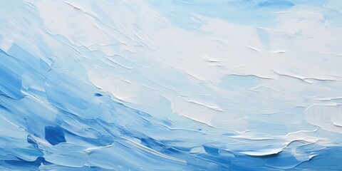Abstract painting featuring blue and white