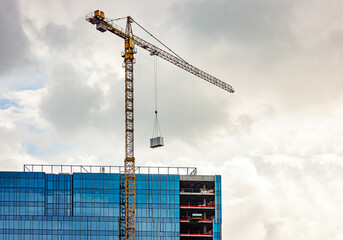construction site with crane