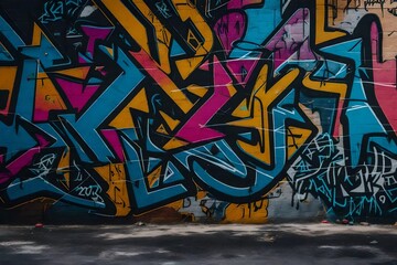 Naklejka premium graffiti wall abstract background, Generative Ai not real photo, idea for artistic pop art background backdrop