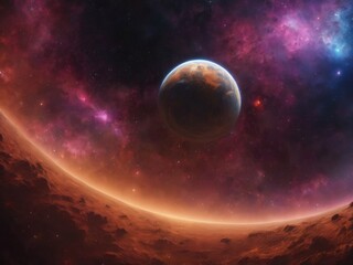 Obraz na płótnie Canvas planet in space created by AI.