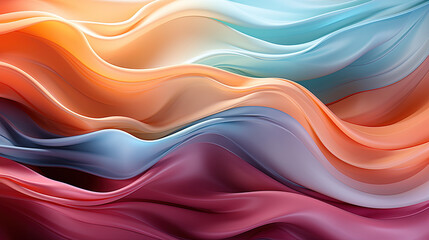 Digital Art of Colorful Textile Transparent Silky Wavy Fabric Background