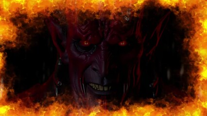 Demon with fire.  - Powered by Adobe