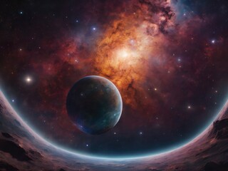 planet in space created by AI.