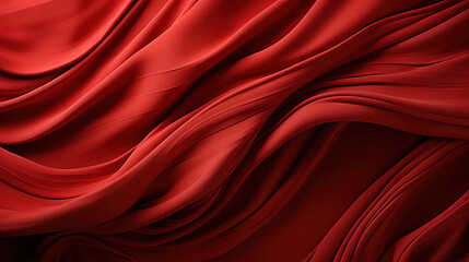 Digital Art of RedTextile Transparent Silky Wavy Fabric Background