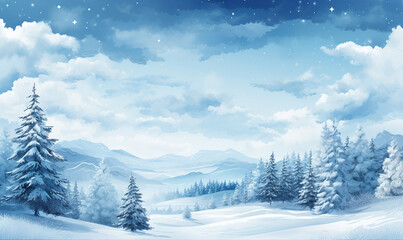 Fototapeta na wymiar Winter landscape background. white and blue tone