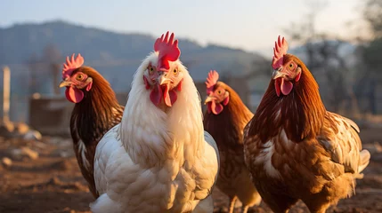 Foto op Plexiglas Lots of chickens. Poultry farm. ©   Vladimir M.
