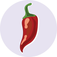 red hot chili pepper. Hot chili pepper vegetable spice food ingredient. Hot Pepper Flat Design Mexico Icon stock illustration