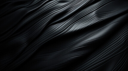 Fototapeta premium Abstract Black Color Virtual Leather Wavy Texture Background